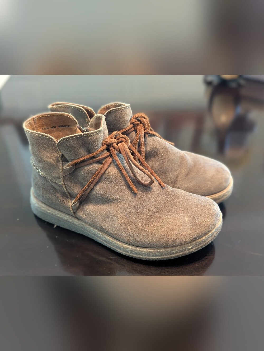 Born Calyn leather suede Boots Moc Bootie zip Moccasin Desert Brown  8.5 Women